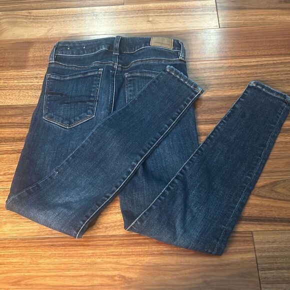 American eagle super super stretch hi rise jegging boot jeans woman's sz 0 short - Picture 9 of 9